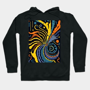 Abstract Colorful Yellow Swirl Hoodie